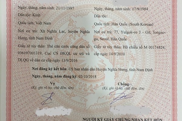 Dịch vụ làm giấy đăng ký kết hôn với người nước ngoài